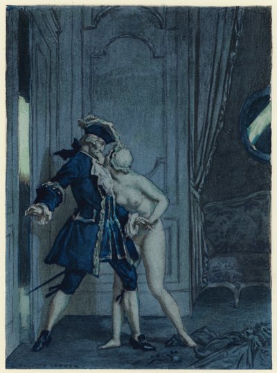 Illustrazione per le memorie di Casanova (litografia a colori) da Jules Marie Auguste Leroux