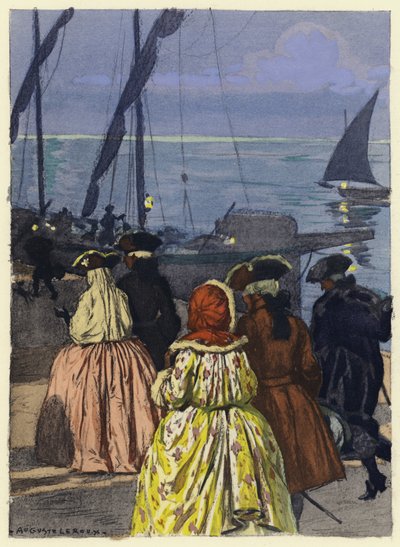 Illustrazione per le memorie di Casanova (litografia a colori) da Jules Marie Auguste Leroux