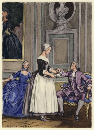 Illustrazione per le memorie di Casanova (litografia a colori) da Jules Marie Auguste Leroux