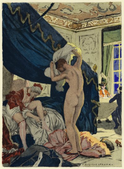 Illustrazione per le memorie di Casanova (litografia a colori) da Jules Marie Auguste Leroux