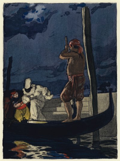Illustrazione per le memorie di Casanova (litografia a colori) da Jules Marie Auguste Leroux