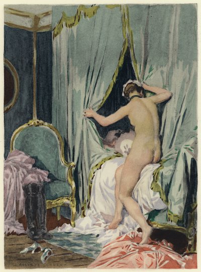 Illustrazione per le memorie di Casanova (litografia a colori) da Jules Marie Auguste Leroux