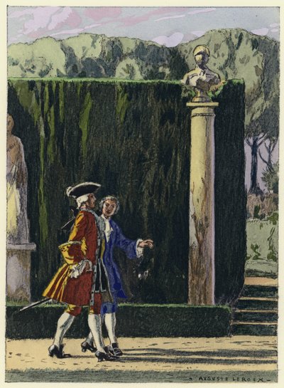 Illustrazione per le memorie di Casanova (litografia a colori) da Jules Marie Auguste Leroux