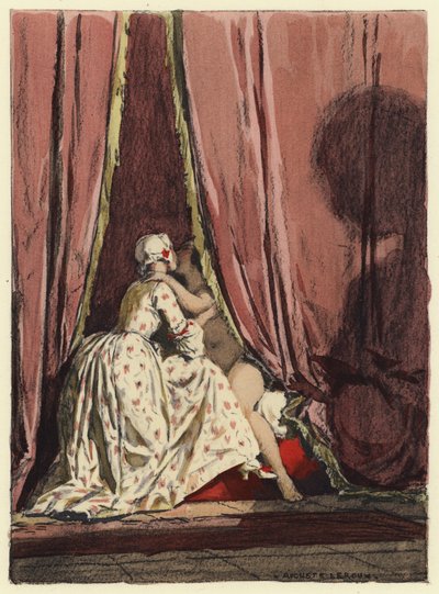 Illustrazione per le memorie di Casanova (litografia a colori) da Jules Marie Auguste Leroux