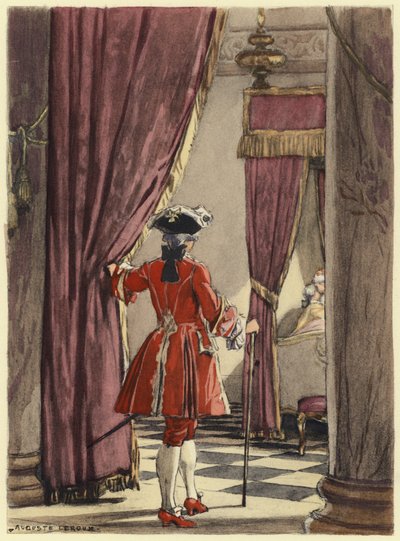 Illustrazione per le memorie di Casanova (litografia a colori) da Jules Marie Auguste Leroux