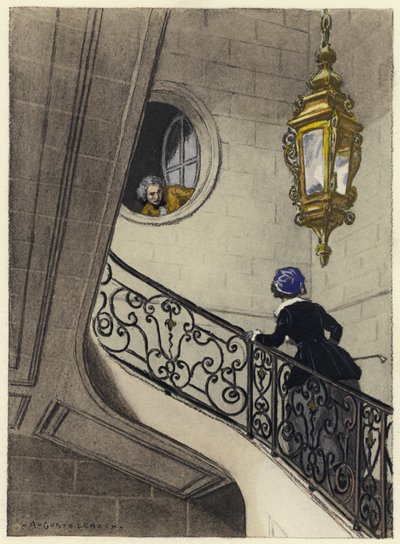 Illustrazione per le memorie di Casanova (litografia a colori) da Jules Marie Auguste Leroux