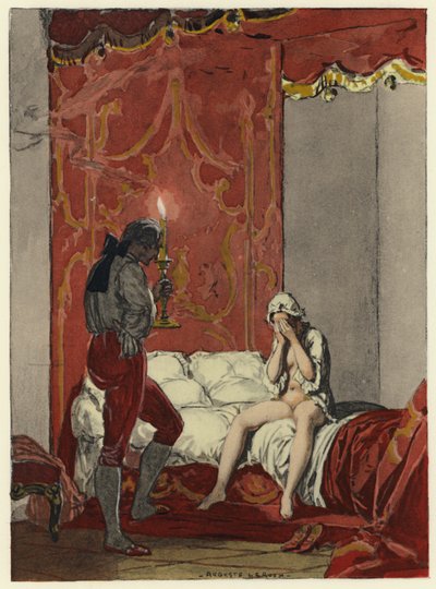 Illustrazione per le memorie di Casanova (litografia a colori) da Jules Marie Auguste Leroux