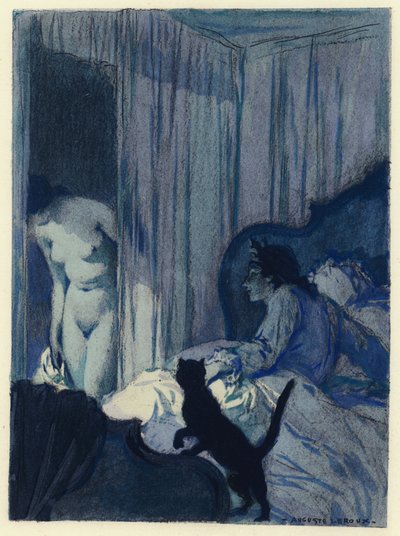 Illustrazione per le memorie di Casanova (litografia a colori) da Jules Marie Auguste Leroux