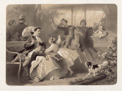 La giostra a Saint-Cloud, inciso da Regnier, Bettanier e Anthony Morlon (1834-1914) da Jules Marie Desandre