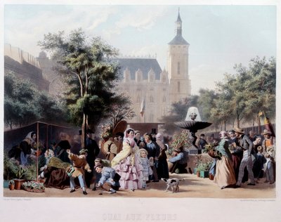 Veduta del Quai aux Fleurs a Parigi La passeggiata sull