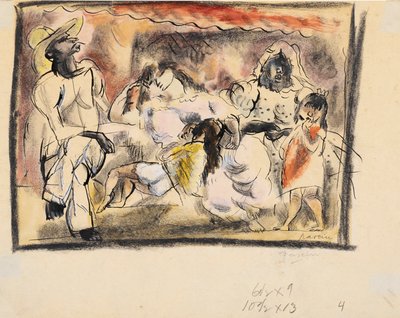 Un uomo, due donne, due bambini da Jules Pascin