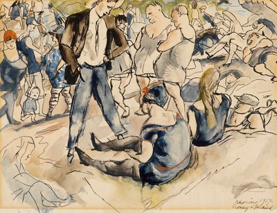 Figure sulla spiaggia, Coney Island, 1917 da Jules Pascin