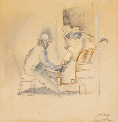 Lucida scarpe a New Orleans da Jules Pascin