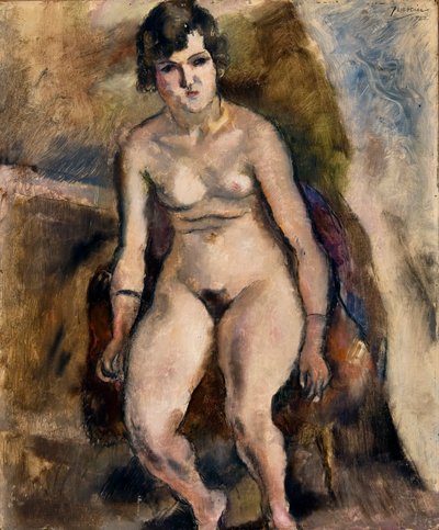 Nudo seduto su una sedia da Jules Pascin