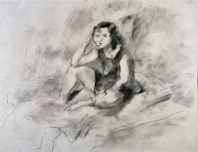 Ragazza seduta da Jules Pascin