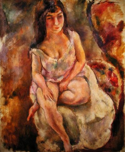 Seminudo seduto da Jules Pascin