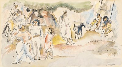 Figure meridionali e capra da Jules Pascin