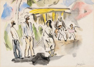 Scena meridionale: Quattro neri, due bambini da Jules Pascin