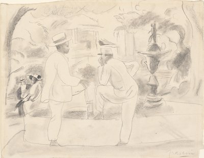 Due uomini nel parco da Jules Pascin