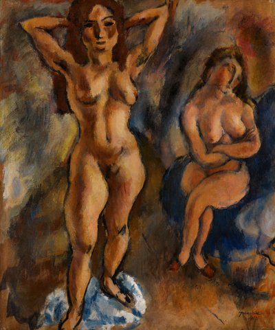 Due nudi: uno in piedi, uno seduto da Jules Pascin