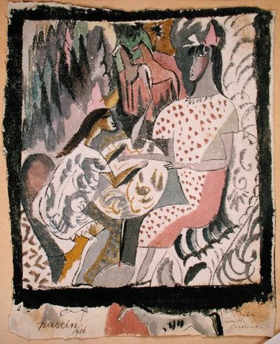 Due donne a un tavolo circolare, Carolina del Sud da Jules Pascin
