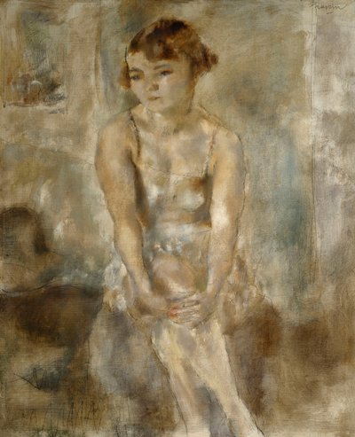 Giovane Donna Seduta in Camicia, 1923 da Jules Pascin