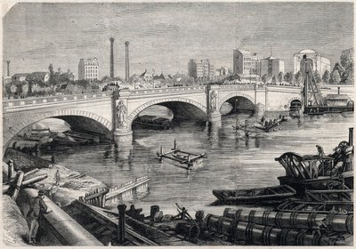 Trasformazioni di Parigi sotto il Secondo Impero, Haussmann Parigi: lavori intrapresi davanti al ponte dell
