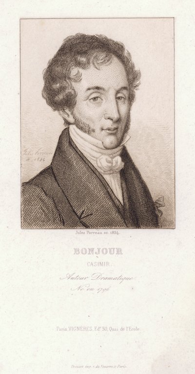 Casimir Bonjour, drammaturgo francese (incisione) da Jules Porreau