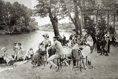 Scena sulla riva del fiume Marna da Jules Scalbert