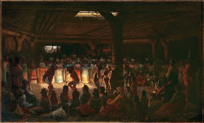 Danza in una casa rotonda sotterranea a Clear Lake, California da Jules Taverniers