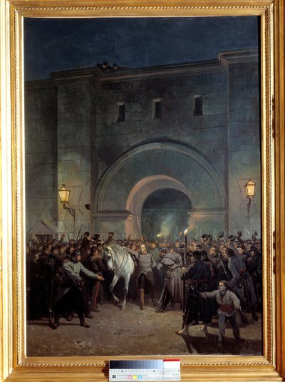Liberazione dei prigionieri di Mazas il 21 gennaio 1871. Mazas era una prigione vicino a Lione. Dipinto di Jules Didier (1831-1892) e Jacques Guiaud (1811-1876) da Jules and Guiaud Jacques  Didier