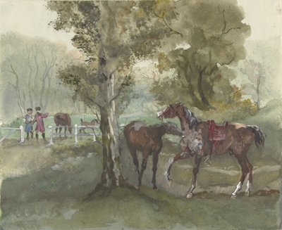 Cavalli nel prato da Jules baron Finot