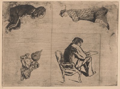 Edmond disegnando da Jules de Goncourt