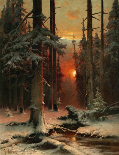 Neve nella foresta, 1885 da Juli Julievich Klever