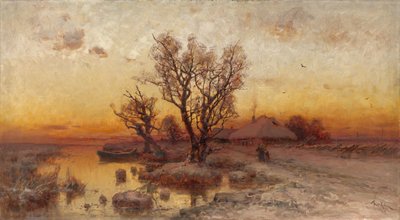 Tramonto su un villaggio ucraino, 1915 da Juli Julievich Klever