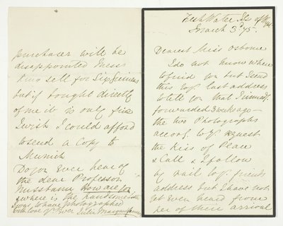Lettera autografa da Julia Margaret Cameron