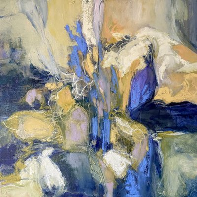 Flusso astratto blu e giallo da Julia Purinton