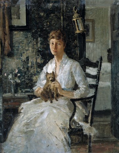 Ritratto di una signora con un cane Anna Baker Weir da Julian Alden Weir