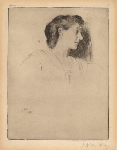Profilo di Testa di una Donna da Julian Alden Weir