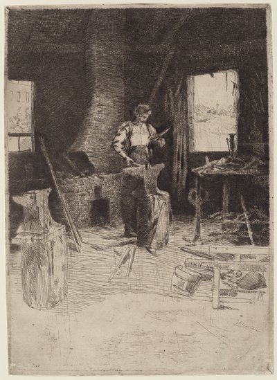 La bottega del fabbro da Julian Alden Weir