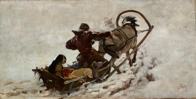Cani a caccia, c.1886 da Julian Falat
