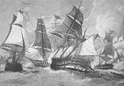 Battaglia della Baia di Chesapeake da Julian Oliver (after) Davidson