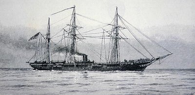 Sloop da guerra degli Stati Uniti "Kearsage" della Marina Federale (incisione) da Julian Oliver (after) Davidson