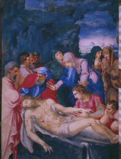 Sepoltura, da una copia del Breviario di Re Filippo II di Spagna, 1569 da Julian and Leon, Andres de Fuente del Saz