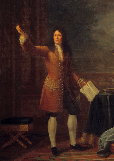 Jean Racine (1639-1699) legge la sua opera davanti al Re di Francia. (dettaglio) da Julie Philipault