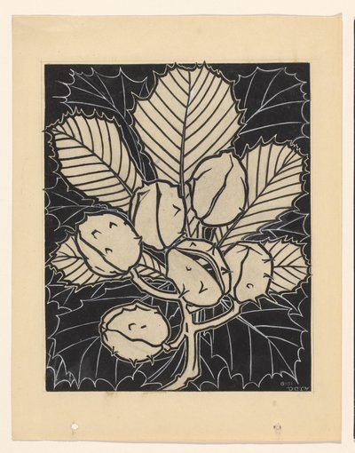 Foglia di castagno con frutti da Julie de Graag (signed by artist)
