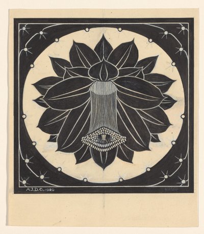 Fiore in cornice quadrata con forme stellate da Julie de Graag (signed by artist)