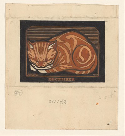 Gatto cipriano sdraiato da Julie de Graag (signed by artist)