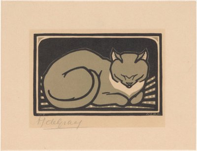 Gatto che dorme da Julie de Graag (signed by artist)