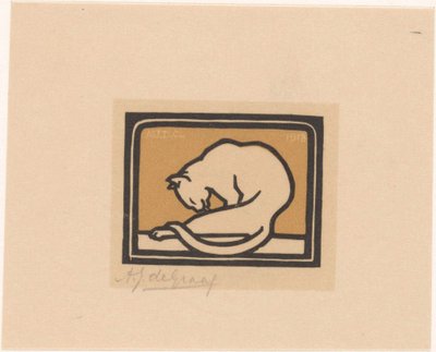 Gatto che si lava da Julie de Graag (signed by artist)